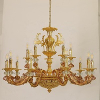 Lumières pendantes de lustres en alliage de zinc européens de bougie d'or pour le salon