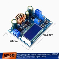Modul Konverter DC-DC Buck Boost 5.5-30V Ke 0.5-30V 4A 35W Regulator Tegangan Naik Turun Yang Dapat Disesuaikan Voltmeter Digital LCD