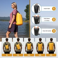 Bolsa Seca Flotante Ligera de TPU con Bolsillos Impermeables con Cierre para Paddleboarding, SUP, Kayak y Viajes a la Playa