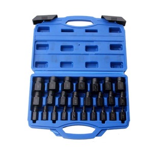 Screw Extractor Set 25pc Imperial Inch Socket Type For Damaged Screw Or Bolt Steel Sand Blasted Blue <b>Box</b> Black - Product Image 4