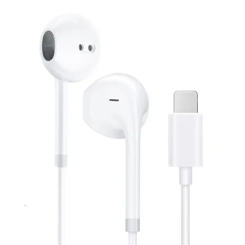 Prezzo di fabbrica 1.2M 8pin 3.5mm in orecchio vivavoce controllo del Volume cablato auricolare con microfono per cuffie iPhone