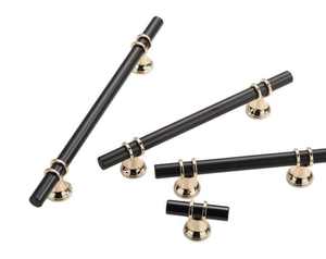 Poignées de meuble longues de luxe nordique moderne, noires et dorées, en alliage de zinc durable et antirouille pour tiroirs, commodes, armoires et cuisines - Product Image 2