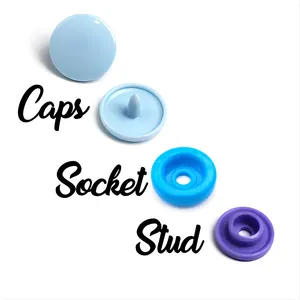 Customize Logo Resin Combined Rivet Fastener Maker Invisible Needle Snaps Lock 4 Parts Plastic Snap Button Custom Press Buttons