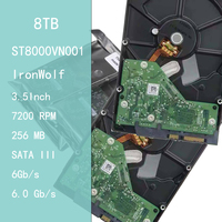 Disque dur ST8000VN001 8 To d'occasion 7200 tr/min 256 Mo SATA 3,5 pouces pour NAS interne, stockage réseau 24/7, serveurs CMRDesktop RAID