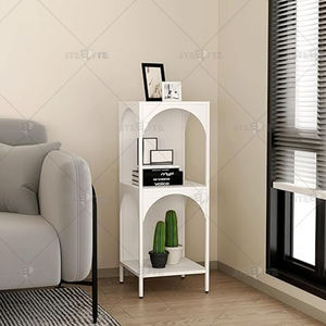 Table de <span class=keywords><strong>chevet</strong></span> moderne noire avec étagère de rangement en <span class=keywords><strong>cube</strong></span>, vente en gros d'usine chinoise, table de nuit en métal pour chambre à coucher et salon - Product Image 2