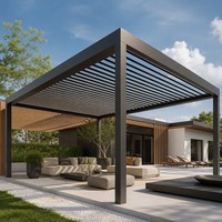 Pergola de jardin en aluminium durable pour l'extérieur, abri de loisirs résistant aux intempéries, structure de cour de villa