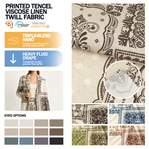 Tissu en Lyocell et Lin Imprimé Doux et Tissé Personnalisé pour Ensemble Haut et Pantalon – Fournisseur Direct Usine - Product Image 1