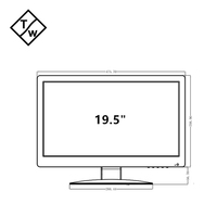 Moniteur LED TFT TOPWILLING 19,5 pouces, haute luminosité, 1600x900, écran LCD industriel, affichage professionnel, fréquence de rafraîchissement 60 Hz, bureau, 1 an de garantie