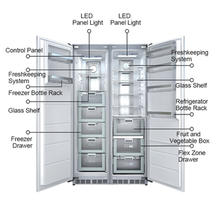 Refrigerador y Congelador Combinados Integrados de 528L con Compresor de Bajo Consumo, Certificación CB/CE para Uso Doméstico, 48 Pulgadas - Product Image 6