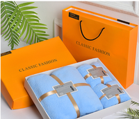 Ensemble de trois serviettes de bain en microfibre ultra-fine personnalisées, serviette de visage en tricot absorbante, coffret cadeau de serviettes de bain parfait pour les spas et les hôtels