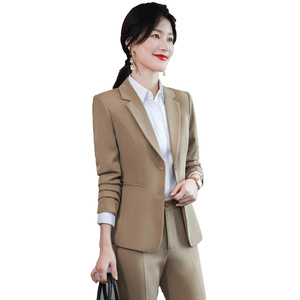 Women's Formal Suit Set Spring Autumn Slim Fit Korean Style Business Work Clothes Anti-Wrinkle Polyester Fiber Full Sleeve - Product Image 5