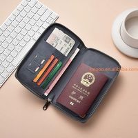Dompet kulit Pu portabel multifungsi, dompet paspor pas perjalanan, dompet kulit Pu multifungsi
