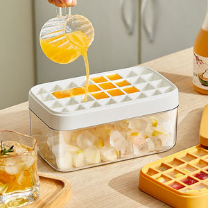 Bac à glaçons avec système de pression, qualité alimentaire, sans BPA, <span class=keywords><strong>moule</strong></span> réutilisable avec couvercle et bac de rangement pour congélateur - Product Image 6