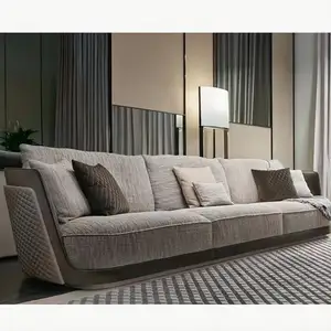 Custom Hotel Villa Luxe Sofa Set Italiaans Design Klassiek Diamant Ruit Borduurwerk Woonkamer Banken