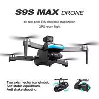 Mini drone pliable S9S avec double caméra 4K, Wifi, flux optique, maintien d'altitude, commande vocale et gestuelle, pour enfants et débutants