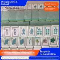 Tuiles de Mahjong américaines en acrylique Coral Coast, polies à la main, style américain, ensemble de Mahjong portable pour les voyages, emballage en boîte en carton