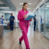 Ensemble de tenues médicales pour femmes, 3 pièces, combinaison de travail performante avec veste assortie et pantalon à poches, hôpital 42192+52002