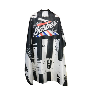 Vente en gros de cape de <span class=keywords><strong>barbier</strong></span> en polyester noir avec logo <span class=keywords><strong>personnalisé</strong></span> cape de salon <span class=keywords><strong>tablier</strong></span> de coiffure - Product Image 2