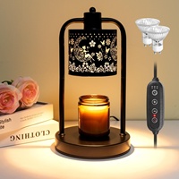Nouvelle Lampe de Table Décorative Transfrontalière avec Fonction de Fusion de Cire Temporisée, en Fer et Verre, Caractéristique Aromathérapie, pour Chambre, Salon, Bureau