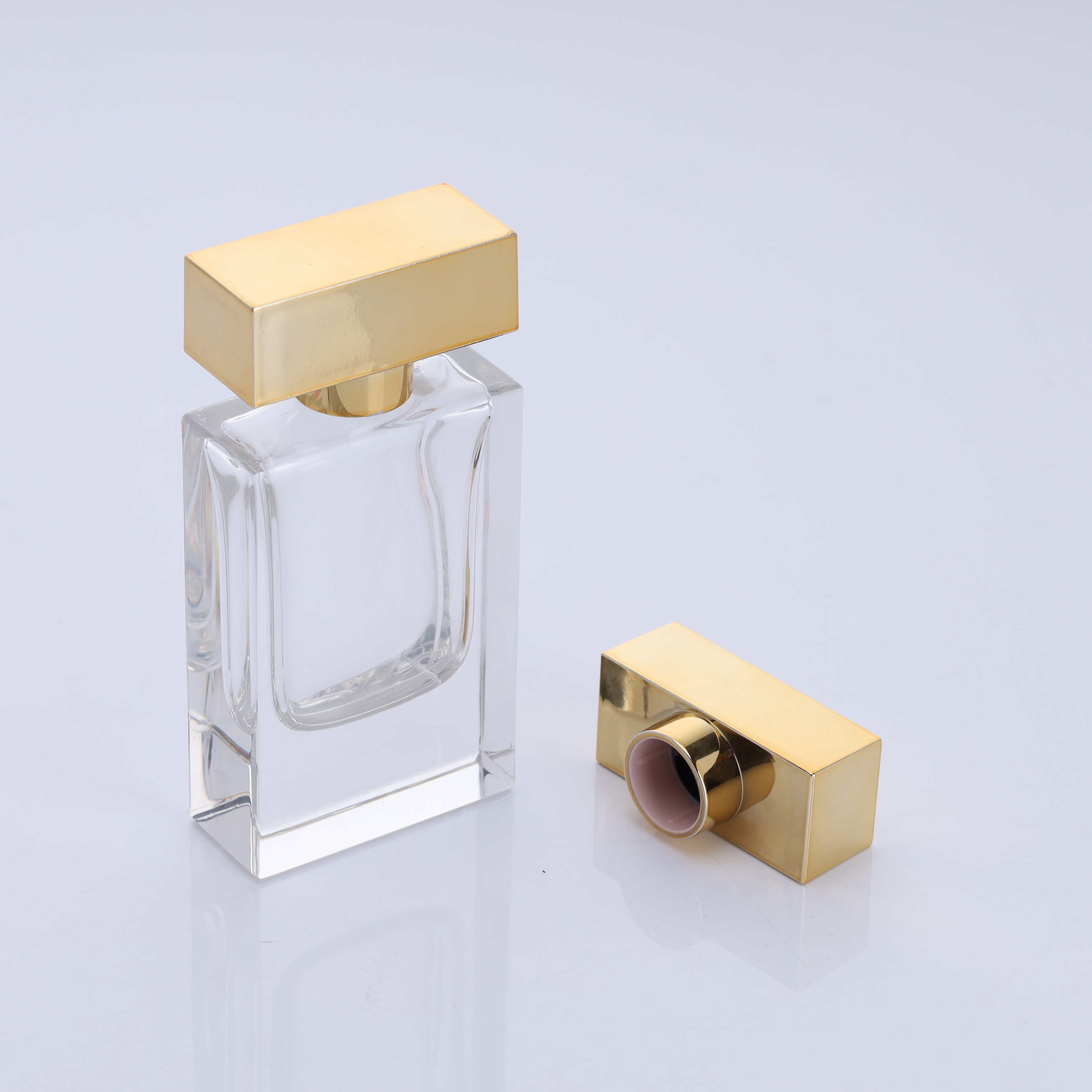 Rectangle Shiny Gold Lid for Perfume Bottle Cap 17.2mm