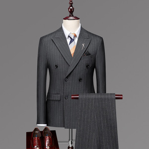 Ensemble de <span class=keywords><strong>costume</strong></span> de marié S-5XL, <span class=keywords><strong>costume</strong></span> de mariage pour <span class=keywords><strong>homme</strong></span>, <span class=keywords><strong>costume</strong></span> rayé <span class=keywords><strong>à</strong></span> double boutonnage, ensemble pour <span class=keywords><strong>homme</strong></span>, <span class=keywords><strong>costume</strong></span> formel quatre saisons, costumes décontractés - Product Image 4