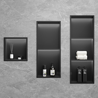 Niche murale de douche en acier inoxydable 304 personnalisée en gros étagère de salle de bain à éclairage LED moderne avec un design encastré facile à installer