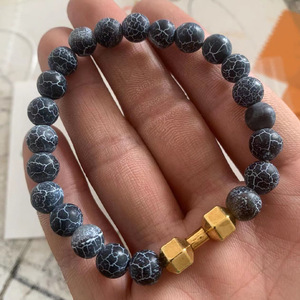 Pulsera de Cuentas para Hombre G1413, Éxito de Ventas en <span class=keywords><strong>Amazon</strong></span>, Moderna, de Piedra Volcánica Negra Natural, Cuentas de Buda, Pulsera de Mancuerna Económica - Product Image 5