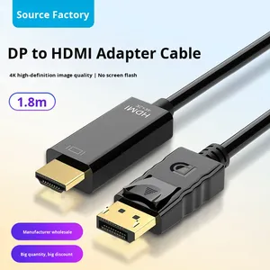 Câble <span class=keywords><strong>DisplayPort</strong></span> avec 4k HDR 60Hz plaqué or, câble <span class=keywords><strong>HDMI</strong></span> vers DP pour vidéo PC ordinateur portable TV 1,8m <span class=keywords><strong>3m</strong></span> - Product Image 5