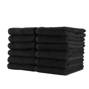 Set di <span class=keywords><strong>Asciugamani</strong></span> in Cotone 100% Nero Tinta Unita <span class=keywords><strong>per</strong></span> Salone, Asciugamano di Lusso con Cappuccio <span class=keywords><strong>per</strong></span> Spiaggia <span class=keywords><strong>e</strong></span> Bagno, Asciugamano Monouso <span class=keywords><strong>per</strong></span> Palestra/Pulizia Cucina - Product Image 1