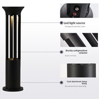 Lampe solaire étanche en aluminium pour pelouse, IP66, lampe LED extérieure pour jardin et cour, aménagement paysager et terrasse