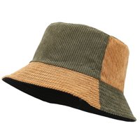 Gorra de pescador de pana bicolor para mujer y hombre, estilo bucket, para verano.