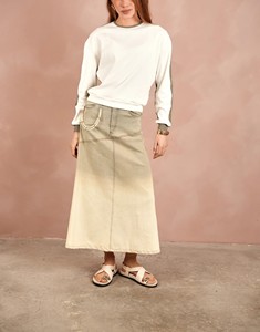 Breathable Natural <b>Waist</b> Summer Casual <b>Chain</b> Denim Skirt casual skirt - Product Image 5