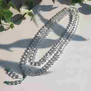 Rosario Budista Tradicional de Cristal Blanco Natural, 108 Cuentas de Gemas de 8mm para Meditación - Product Image 2