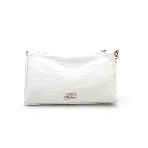 Best-seller, article très demandé, fabriqué en Corée, sac léger en similicuir blanc nuage avec détail chaîne métallique et poche intérieure - Product Image 2