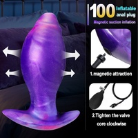 Dildo anal gonflable en silicone géant, motif monstre fantaisie extraterrestre, avec base en T, pour stimulation de la prostate, pour plaisir anal élargissant et sûr, Gelances
