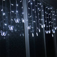 Guirlande lumineuse LED en forme de rideau de glaçons papillon féerique, en plastique, imperméable, pour la maison et le jardin, décorations de Noël et de fêtes