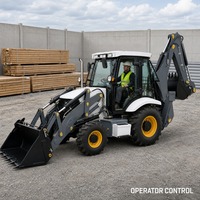 Chargeuse-pelleteuse agricole 4x4, mini-excavatrice, chargeuse compacte à moteur diesel pour travaux agricoles