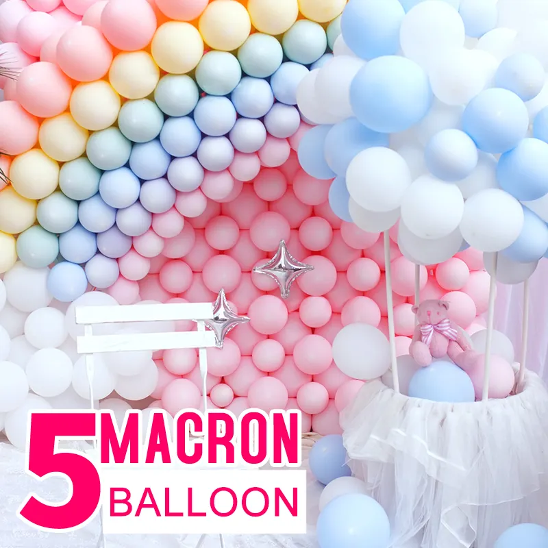 Grosir balon lateks Pastel Macaron bulat berwarna 5 inci balon ukuran kecil untuk dekorasi pernikahan pesta ulang tahun