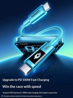 UGREEN Honkai Star Rail Kabel USB-C PD 100W Berbahan Nilon Kepang Pengisian Cepat Transfer Data Kecepatan Tinggi Kabel Data Pengisian Daya dengan Layar Digital