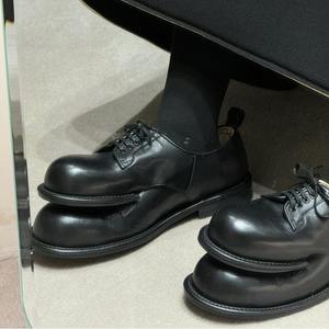 Новая стильная обувь с индивидуальным логотипом, 2025 модные двухногие Туфли-Дерби и обувь на толстой подошве, Уникальные слипоны на низком каблуке для женщин - Product Image 3