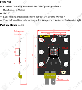 Tyanshine TX5266CUA 250W 6A 35-37V ชิปนำแสง120องศา Ra95ฐานทองแดงหรี่แสงได้5ปีรับประกัน - Product Image 2