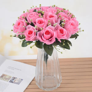 Gros <span class=keywords><strong>fait</strong></span> à la <span class=keywords><strong>main</strong></span> 18 grand <span class=keywords><strong>bouquet</strong></span> de roses coréennes fleurs en soie artificielles pour mariage salon décor <span class=keywords><strong>cils</strong></span> outils inclus - Product Image 4