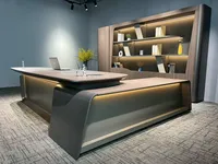 Bureau d'ordinateur de luxe en bois massif peu encombrant en forme de L avec tiroirs de rangement et bordure en PVC pour