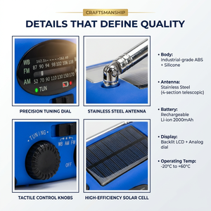 <span class=keywords><strong>Radio</strong></span> de Emergencia Portátil con Manivela Solar de Alta Capacidad para Líneas de Producción, Compatible con OEM, para Licitaciones Internacionales de Suministro de Emergencia - Product Image 4