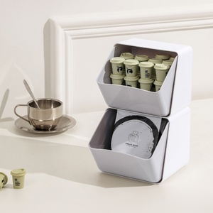 <b>Plastic</b> <b>Drawer</b> Style Stationery <b>Storage</b> Box Cosmetic Tea Bag Coffee Sugar <b>Storage</b> Containers Desktop Organizer for Household - Product Image 6