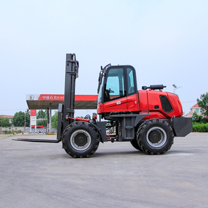 Diesel 4X4 Off-Road Forklift <strong>Truck</strong> 10 Ton <strong>Clamp</strong> Lift Handling Outdoor Use Portable Rough Terrain Forklift - Product Image 2