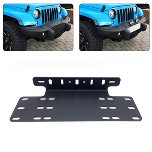 Support de fixation de plaque d'immatriculation pour pare-chocs avant de voiture, avec bande lumineuse LED, en alliage d'aluminium. - Product Image 6