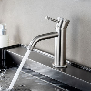 Offres Spéciales moderne mitigeur de salle de bain en acier inoxydable mitigeur robinet monotrou montage en céramique pour lavabo chambre Hall - Product Image 5