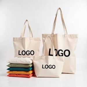 Customizable logo Design Casual Fashion Women's Foldable Portable Canvas Shopping <b>Tote</b> Shoulder <b>Bag</b> with Inner <b>Zipper</b> Pocket - Product Image 1