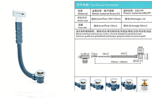 Siphon de <span class=keywords><strong>baignoire</strong></span> en acier inoxydable pour <span class=keywords><strong>baignoire</strong></span> à pieds, avec fonction de trop-plein et système pop-up, compatible baignoires à remous - Product Image 3